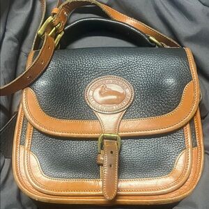 Classic Dooney & Bourne Black and Brown Leather Womens Bag